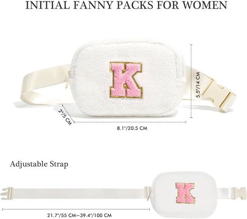 هدايا للفتيات المراهقات هدايا عيد ميلاد - هدايا شخصية للنساء، هدايا لصديقات الابنة والأخت، حقيبة بحزام من الصوف، حقيبة كروس أولية باللون الوردي A in Kuwait