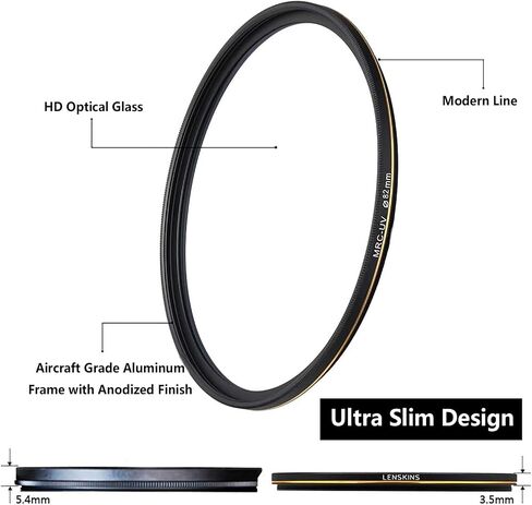 58mm UV Protective Filter, 28-Layer Multi-Resistant Nano Coated | Ultra Slim, German Optics, Weather-Sealed, HD Clear Glass Ultra Violet Filter, Camera Lens Protector with Lens Cloth in Saudi Arabia