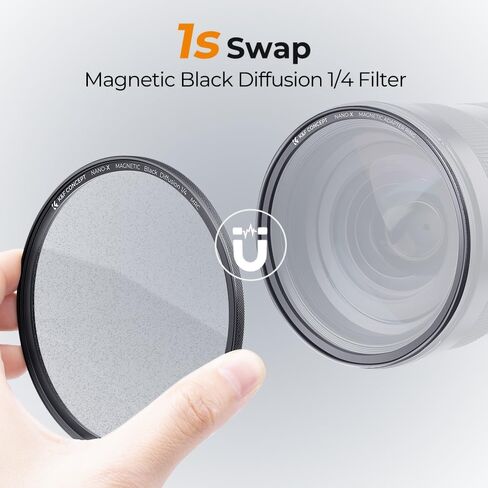 K&F Concept 37mm Black Diffusion 1/4 Filter Mist Cinematic Effect Filter with 28 Multi-Layer Coatings Waterproof/Scratch Resistant for Video/Vlog/Portrait Photography in Kuwait