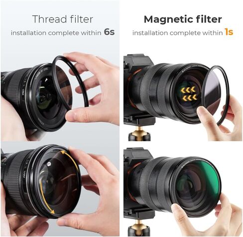 K&F Concept 37mm Black Diffusion 1/4 Filter Mist Cinematic Effect Filter with 28 Multi-Layer Coatings Waterproof/Scratch Resistant for Video/Vlog/Portrait Photography in Kuwait