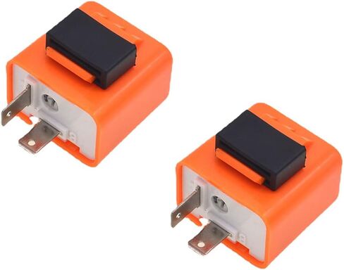 2 Pcs 12V Speed Adjustable 2 Pin LED Electronic Flasher Relay for Motorcycle Hazard Warn Hyper Flash Relay Turn Signal Indicator Blinker Relay for Motorcycle Motorbike Scooter(Black) in Saudi Arabia