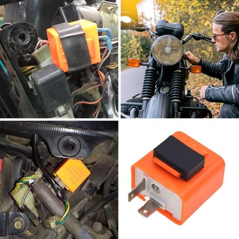 2 Pcs 12V Speed Adjustable 2 Pin LED Electronic Flasher Relay for Motorcycle Hazard Warn Hyper Flash Relay Turn Signal Indicator Blinker Relay for Motorcycle Motorbike Scooter(Black) in Saudi Arabia