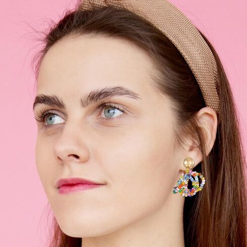 Boho Colorful Beaded Earrings for Women Teen Girls,Vintage Mixed Color Multi-Layer Beaded Dangle Earrings,Charming Daily Jewelry Gift in Saudi Arabia