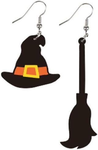 Halloween Theme Earrings Funny Acrylic Cartoon Pumpkin Ghost Skull Bat Dangle Earrings Creative Nightclub Spider Bloody Handprint Jewelry Halloween Costume Party Exaggeration Accessories in Saudi Arabia