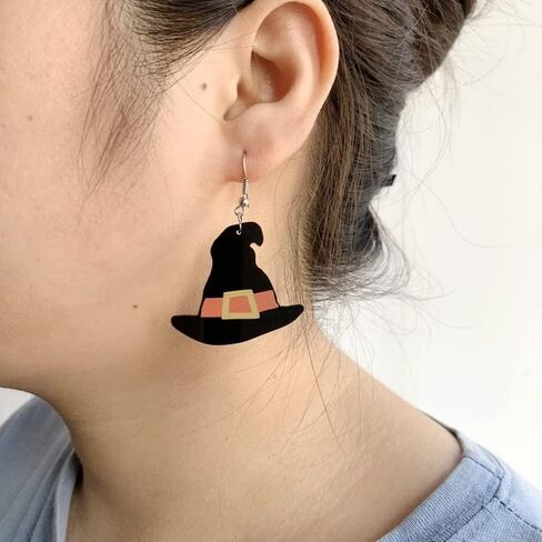 Halloween Theme Earrings Funny Acrylic Cartoon Pumpkin Ghost Skull Bat Dangle Earrings Creative Nightclub Spider Bloody Handprint Jewelry Halloween Costume Party Exaggeration Accessories in Saudi Arabia