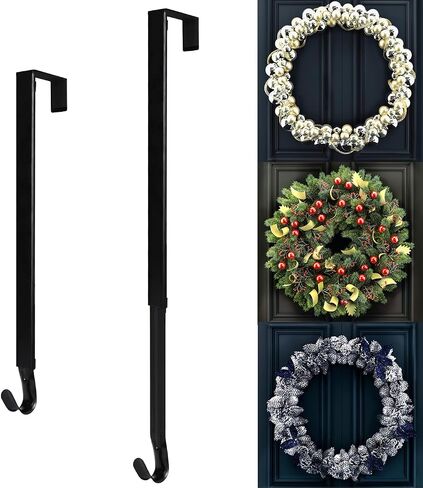 Wreath Hanger, 15" to 25" Adjustable Wreath Hangers for Front Door, Indoor or Outdoor Over The Door Wreath Hook Hanger for Easter Spring Halloween Xmas Garland Decorations, 20lb Load Bearing in Saudi Arabia