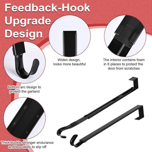 Wreath Hanger, 15" to 25" Adjustable Wreath Hangers for Front Door, Indoor or Outdoor Over The Door Wreath Hook Hanger for Easter Spring Halloween Xmas Garland Decorations, 20lb Load Bearing in Saudi Arabia