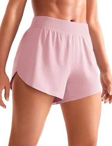 شورت رياضي دولفين متوسط ​​الخصر من CRZ YOGA للنساء خفيف الوزن ومقسم عالي للتمارين الرياضية مع بطانة سريعة الجفاف in Saudi Arabia