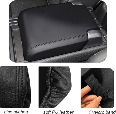 غطاء مسند الذراع faccibbg لسيارة Land Rover Defender 2020-2024 أسود، غطاء وحدة التحكم المركزية، واقي وسادة مسند الذراع لملحقات المدافع in Kuwait