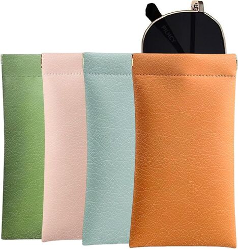 Sunglasses Case 4 Pack, Eyeglass Cases For Women Men, Portable Soft Leather Glasses Pouch in Saudi Arabia