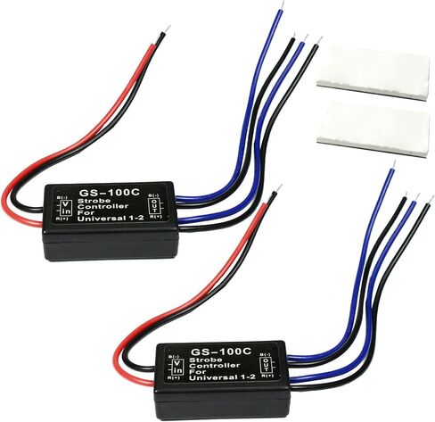 ضوء الفرامل فلاش ستروب وحدة التحكم المتعري وحدة السيارات السيارات LED فلاش وحدة للدراجات النارية السيارات الشاحنات أضواء الفرامل الذيل أضواء التوقف GS-100C 12-24 فولت (حزمة من 2) in Saudi Arabia