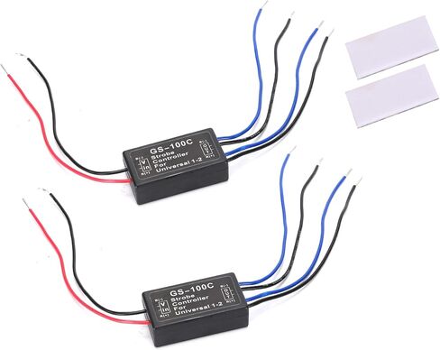 ضوء الفرامل فلاش ستروب وحدة التحكم المتعري وحدة السيارات السيارات LED فلاش وحدة للدراجات النارية السيارات الشاحنات أضواء الفرامل الذيل أضواء التوقف GS-100C 12-24 فولت (حزمة من 2) in Saudi Arabia