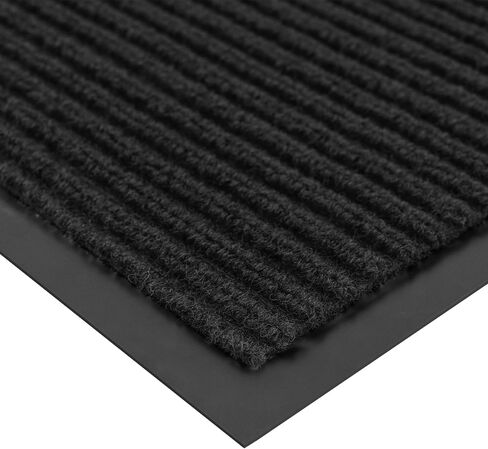 Heavy Duty Rubber Door Mat, 35x60 Inch Low Profile Front Door Mat Waterproof Cleaning Shoe Doormat, Indoor and Outdoor Home Rug Utility Mat for Entryway Garage Porch Patio(Jet Black) in Saudi Arabia