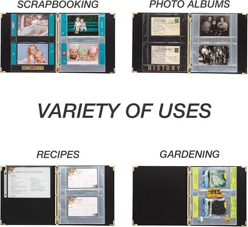 Samsill 8.5 x 11 Inch Recipe Card Page Protectors, 25 Count - 2 Pocket Side Loading Sheets for 3 Ring Binders, 4 x 6 Pocket Sleeves in Saudi Arabia