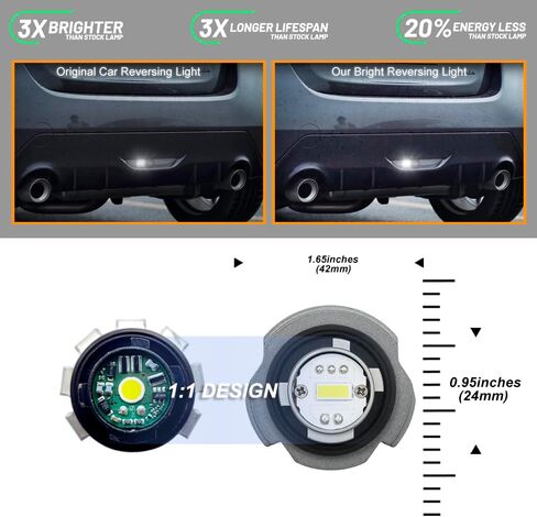 NSLUMO LW5B LED Backup Reverse Light Bulbs for 2019-2023 Toyo'ta Corolla Hatchback 6500K 4500LM Xenon White Canbus Error Free LW5 LW5A LED Back Up Lights Replacement in Saudi Arabia