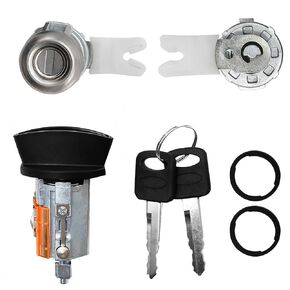 Door Lock Cylinders & Ignition Switch with Keys Replacement for 97-07 Ford F250/350, Replacement for Excursion & More, Replacement for Lincoln Blackwood, Navigator LC6177 + DL5885 + 597638(No chip)