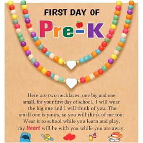 Back to School Gifts Colorful Matching Heart Necklaces Set for Mother and Daughter