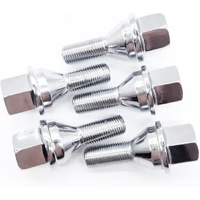 Pack-5 Car Wheel Lug Bolts, M12x1.25 Wheel Studs, 26mm Shank 19mm Hex 2.4In Length Studs Set, Compatible with Jeep Cherokee, Liberty, Renegade, Compass (Silver)