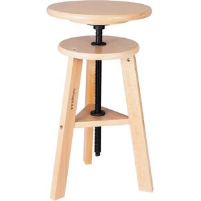 Falling in Art 19" to 26" High Wooden Drafting Stool, Beechwood Artist Stool with Adjustable Height, Wood Stool Chair for Painting, Perfect for Artist Studio, Office and Home Use, Deep Walnut