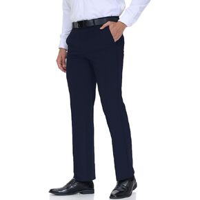 Soojun Men's Modern Fit Flex Flat Front Dress Pants