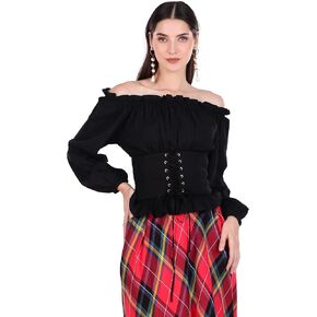 ThePirateDressing Steampunk Renaissance Off-Shoulder Blouse