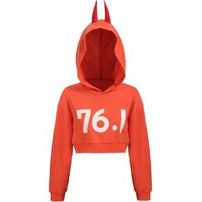 C-ZOFEK Women US Size 76.1 Cosplay Costume Hoodie with Red Horns for Halloween Party