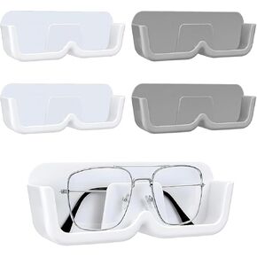 4pcs Eyeglasses Holder Stand Wall Mounted Glasses Storage Stand Sunglasses Organizer Glasses Display Case Easy Wall Mounted with Adhesive Sticker