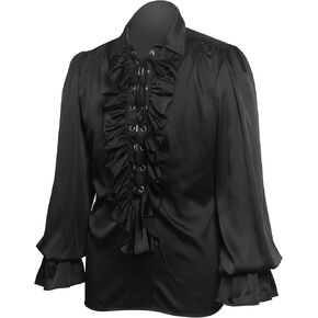 Men's Vintage Ruffle Collar Long Sleeve Shirts Comfort for Halloween Themed Events Top