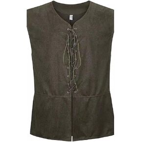 Mens Pirate Vest Renaissance Pirate Costume Men Medieval Halloween Costumes Adult Gothic Steampunk Waistcoat