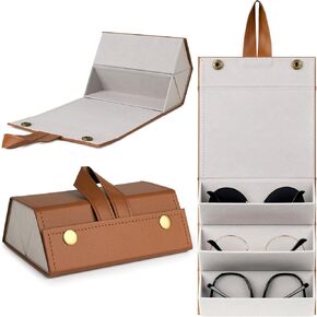 Sunglasses Travel Case,Foldable Eyeglasses Case, Portable Multiple Glasses Case for Women Men Girls