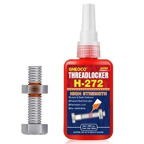 ThreadLocker Red 272 50 مل، قفل خيط عالي القوة محكم للصواميل والمسامير والمثبتات والمعادن، غراء معدني معالج لاهوائي لمنع الارتخاء والتآكل (50 مل/عبوة واحدة) in Kuwait