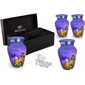 BOLD & DIVINE Adult Purple Hummingbird Cremation Urn | Human Ashes Adult Memorial urn, Burial, Funeral Cremation Urns | 200 Cubic Inches (Large Adult)