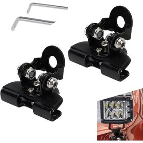 2 Pack Car Hood Light Mount Replacement, Adjustable Waterproof Metal Vehicle Grille LED Light Base, Universal Automotive Spotlight Fixing Bracket Accessories for Truck SUV Car (Black)
