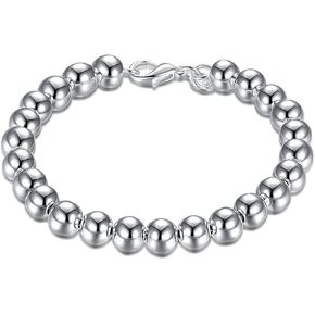 مجوهرات الأزياء Cutesmile 925 الفضة الاسترليني 8mm محظوظ الخرز سوار للنساء والفتيات