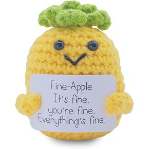 Mini Funny Positive Potato Birthday Gifts for Women Men, 2PCS Emotional Support Pickle Crochet Cucumber Doll Inspirational Gifts for Friends Coworker, Cute Room Decor Boys Girls Stocking Stuffers