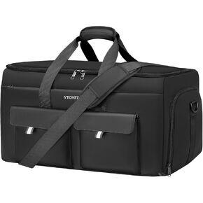 Ytonet Convertible Garment Bags for Travel, Large Garment Duffle Bag Carry on Garment Bag with 17.3in Laptp Compartment and Shoe Storage, 2 in 1 Hanging Suitcase Suit Travel Bags for Men Women, Black