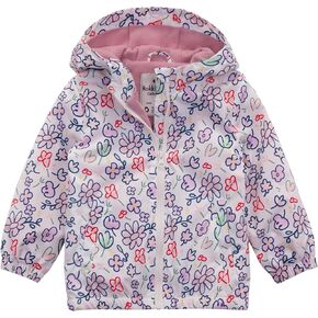 Rokka&Rolla Toddler Girls' Water-Resistant Fleece Lined Windbreaker Transitional Jacket