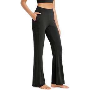 ODODOS Women's Modal Soft Mini Flared Pants with Pockets High Waist Pull-On Casual Lounge Pants-29/31" Inseam