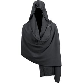 HOMELEX Medieval Black Padme Cape Shawl Post Apocalyptic Cloak Black Hooded Cowl
