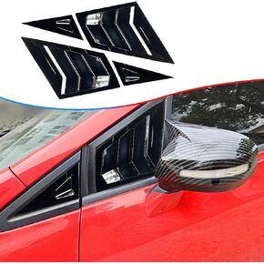Front Side Window Louvers, 2Pcs Air Vent Scoop Shades Cover Blinds Trim for Honda Civic 9th Gen 2012 2013 2014 2015 - ABS Carbon Fiber Sport Decorative Accessories