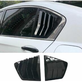 XITER 2PCS ABS Carbon Fibre Racing Style ABS Rear Side Window Louvers Air Vent Scoop Shades Cover Blinds for Honda Civic 9th Sedan 2012-2015 (Carbon Fiber BLACK)