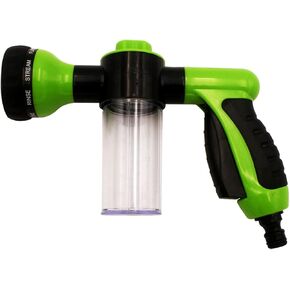 Car Wash Foam Gun, High Pressure Water Garden Hose Nozzle, Soap Foam Sprayer with 8 Adjustable Watering Patterns, Bubble Cleaning Blaster for Vehicle, Plants, Lawn, Patio, Pets Showering (Black)