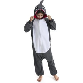 OGU' DEAL Boys' Girls' Shark Onesie Costumes Flannel Jumpsuits Soft Animal One Piece for Kids Holiday Birthday