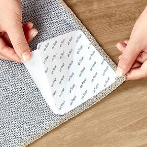 12 PCS Rug Tape Sticker: Rug Pad Gripper for Hardwood Floors Double Sided Adhesive Carpet Tape Anti Slip Rug Grips for Area Rugs to Keep Rugs in Place- White