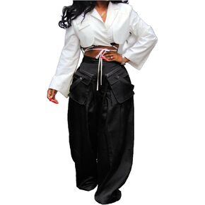 بنطلون نسائي فضفاض من Vaceky واسع الساق من الساتان بتصميم أنيق من Palazzo in Kuwait