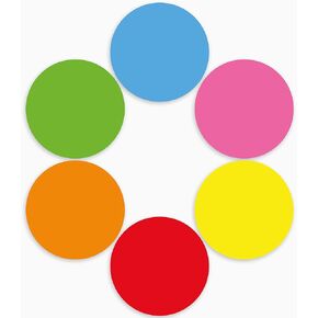 60 Pack 6'' Size Dry Erase Dots for Classroom Tables, Peel and Stick Removeable Circle Vinyl Sticker Spots for Whiteboards, Desks, Wall Decals, Student, Teacher School Supplies, 6 Colors.
