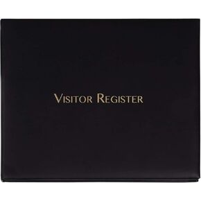 Visitor Register Sign in Log Book, Black, 9 x 7.3 x 0.75 Inches, 80 Sheets