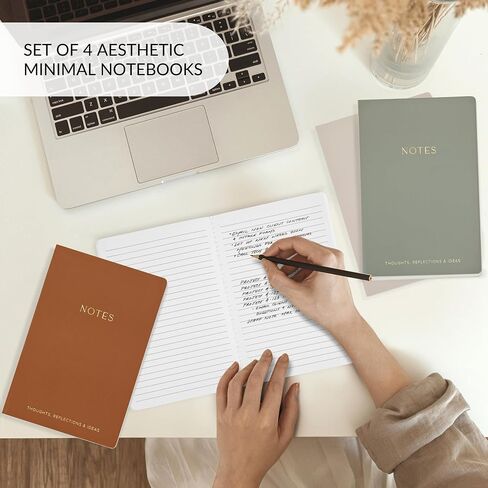 ZICOTO Aesthetic Journal Notebook Set of 4 For Women - Cute College Ruled A5 Journaling Notebooks with Lined Pages - Perfect For Writing And Staying Organized at Work or School in Saudi Arabia