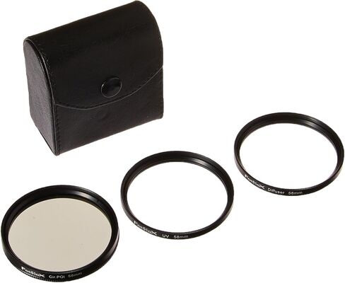 Fotodiox Filter Kit, UV, Circular Polarizer, Soft Diffuser, 58mm for Canon, Nikon, Sony, Olympus, Pentax, Panasonic Camera Lenses. in Kuwait