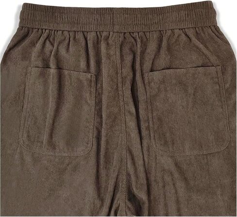 SOLY HUX Men's Drawstring Elastic Waist Loose Straight Leg Corduroy Pants with Pockets in Saudi Arabia